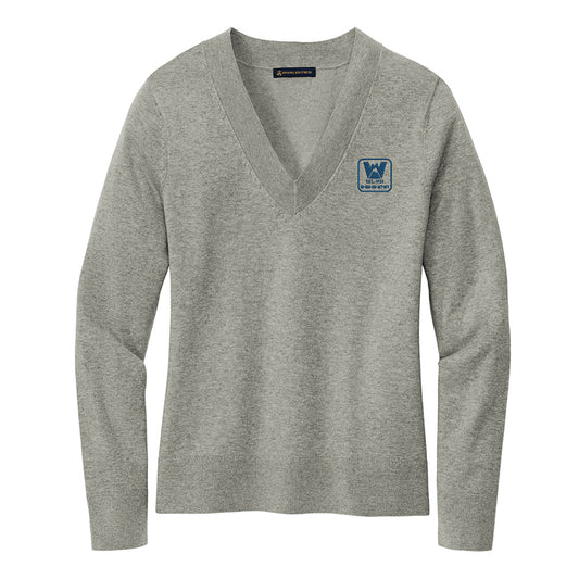 Classic "W" - Ladies Cotton Stretch V-Neck Sweater